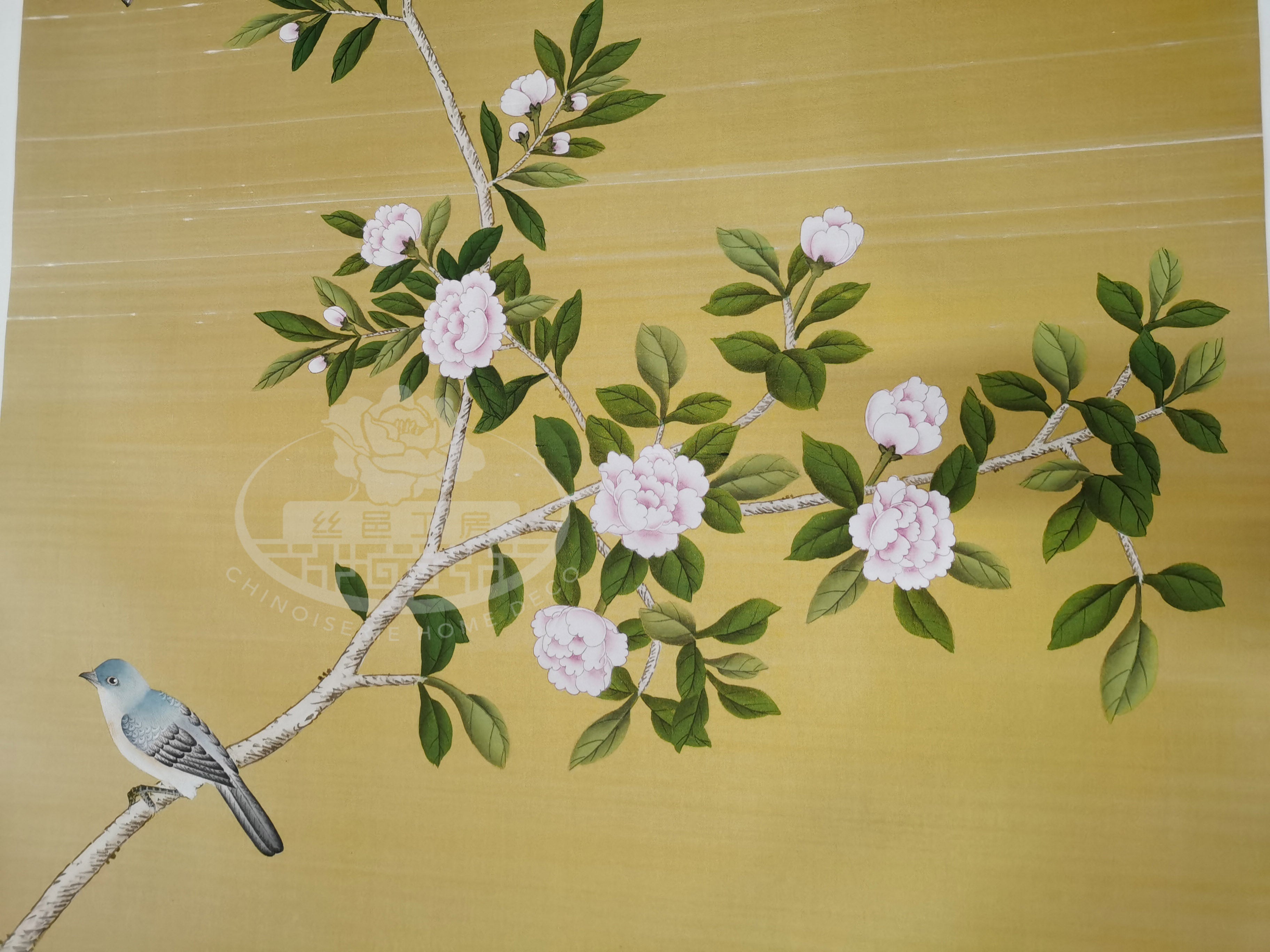 G-031 Lingering Garden on Gold Silk CS-2
