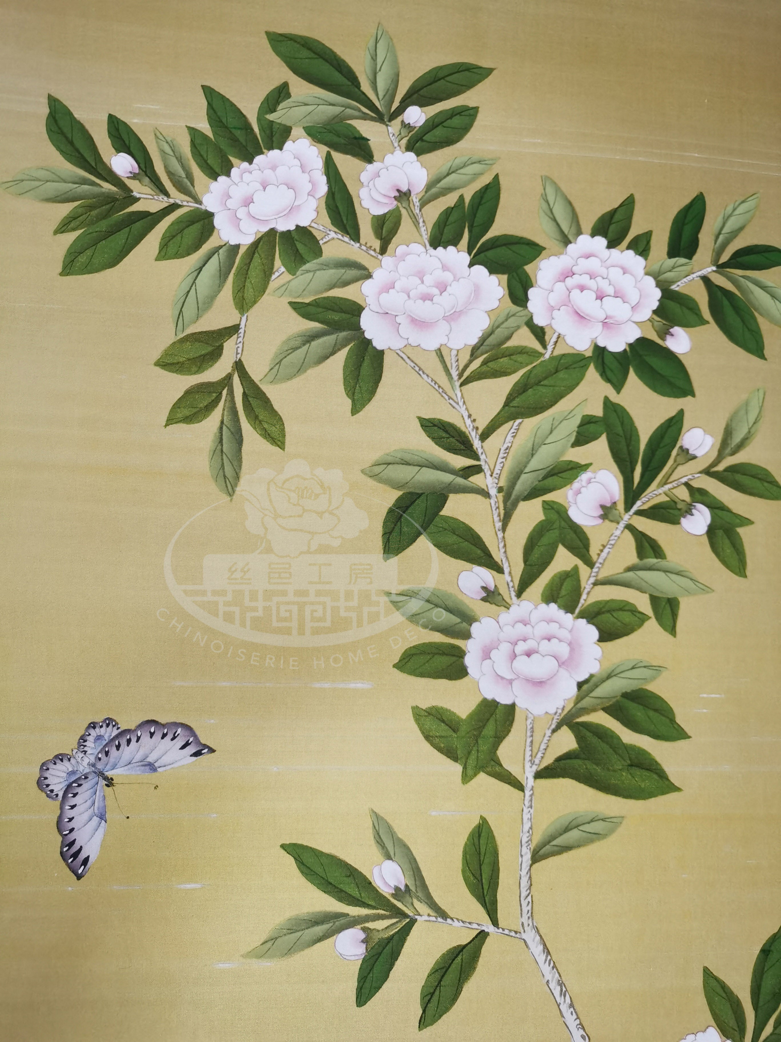 G-031 Lingering Garden on Gold Silk CS-2