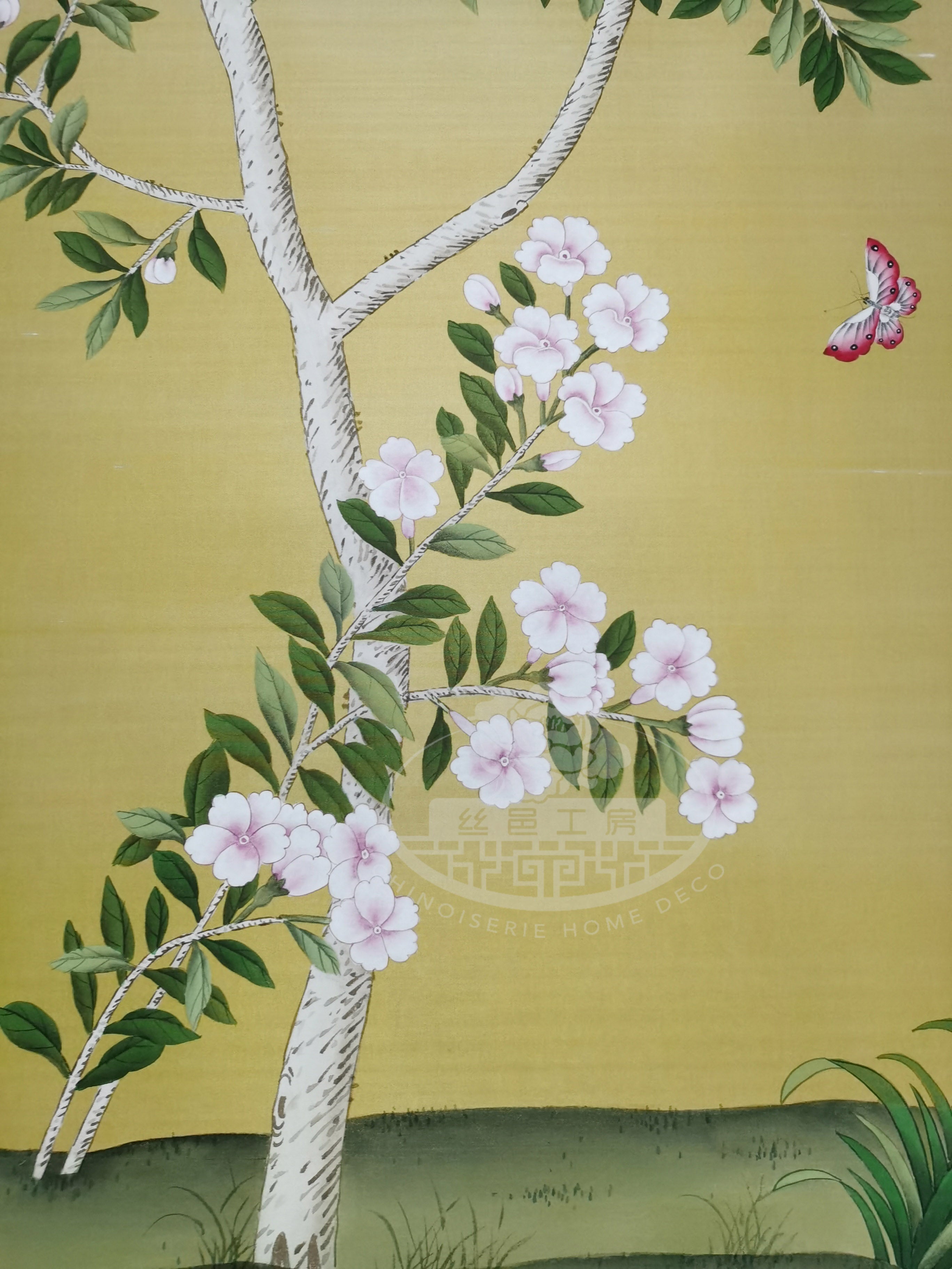 G-031 Lingering Garden on Gold Silk CS-2